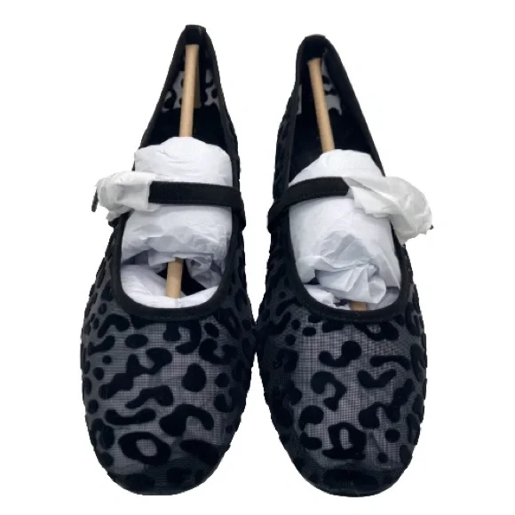 J. Crew Factory Black Leopard mesh Mary Jane flats - Picture 2 of 13